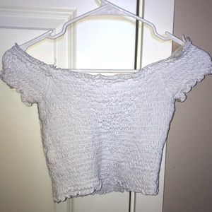 White off the shoulder crop top